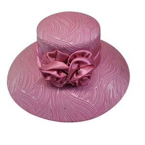 Vintage Wide Brim Church Derby Hat Lovely Pink Nubiano New York